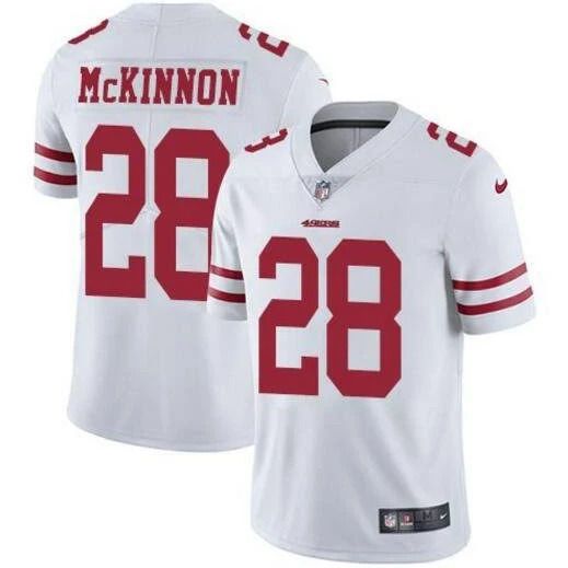 Men San Francisco 49ers 28 Jerick McKinnon Nike White Limited Player NFL Jersey
